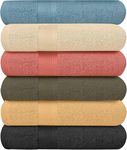 KAHAF COLLECTION 6 Pack Bath Towels Set (27 x 54