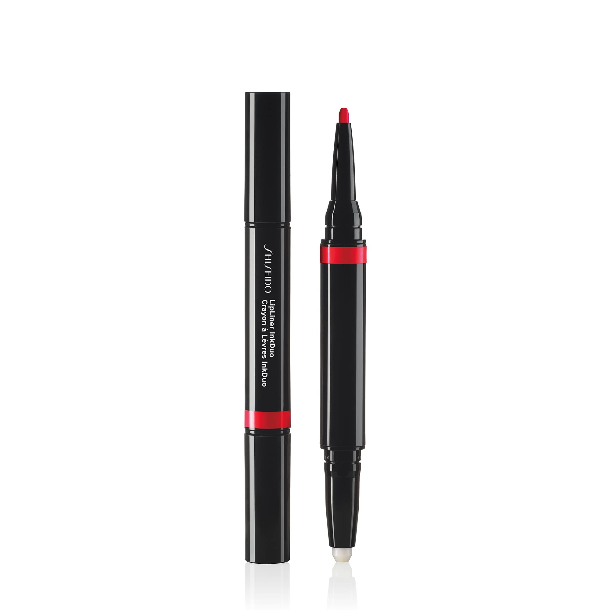 Shiseido LipLiner InkDuo (Prime + Line), True Red 08, Primes & Shades Lips for Long-Lasting, 8-Hour Wear