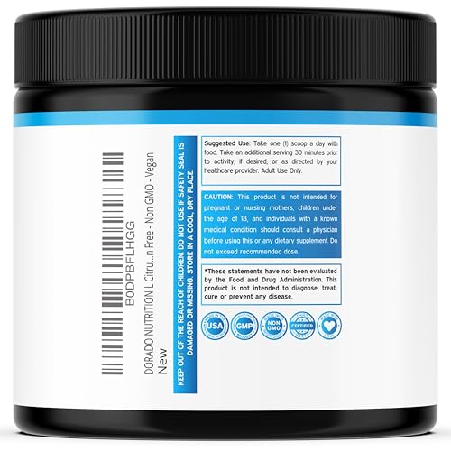 Image of L Citrulline Powder Supplements (3g) Support L Arginine & Nitric Oxide Booster Powder - L-Citruline Supplements For Men & Women - Stamina , Endurance , Performance for Workouts - Vegan & USA Made