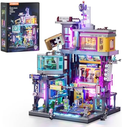 LUMIBRICKS Cyberpunk Game Stack Lighting-Building-Bricks Set - 2580 Pcs Cyberpunk Neon City Future Gaming Room Street View Collection LED Light Model Set for Adults and Sci-fi Lovers