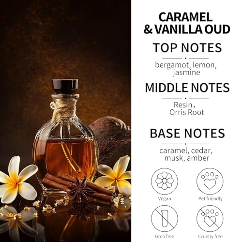 Image of 2-Pack Car Fresheners Long Lasting & Car Deodorizer - Caramel & Vanilla Oud Hanging Car Air Freshener for Men and Women, Car Necessities & Scent Diffuser by VUTOLLOSA