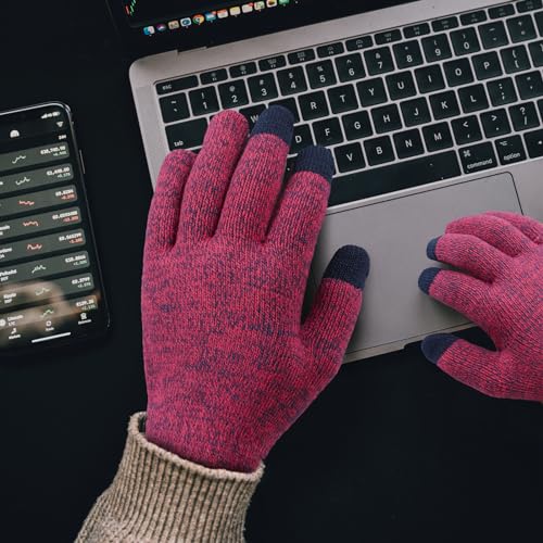 Image of Achiou Winter Gloves, Glove for Men Women, Upgraded Touch Screen Texting Warm Running with Thermal Soft Knit Lining