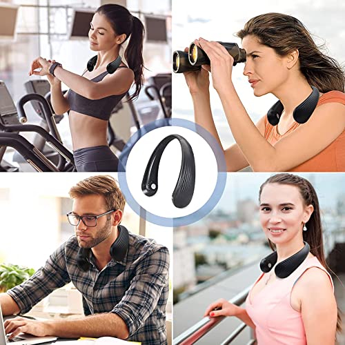 Image of Portable Hanging Neck Fan, Personal Wearable Bladeless Neck Fan, 3 Speeds USB Rechargeable Fan, 360 Cooling, Low Noise, for Travel, Indoor & Outdoor (Black)