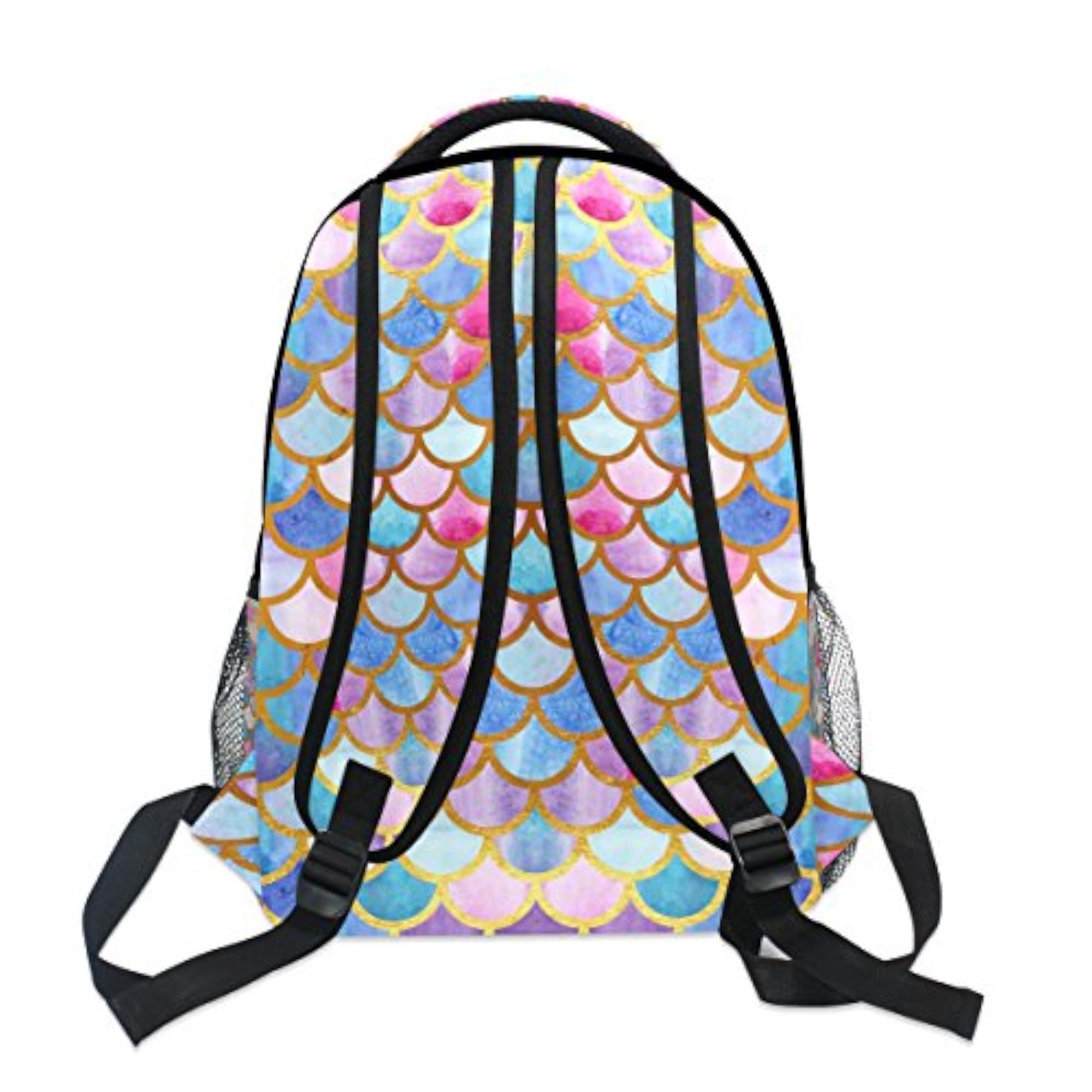 Geometric Marble Art Black and White Backpack, Travel Daypack