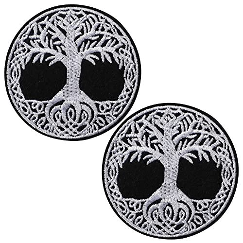 2Pcs The Tree of Life Patches Iron on Regular Show Patches Fall Fun Patches for Kids Embroidered Patches for Jacket Backpack