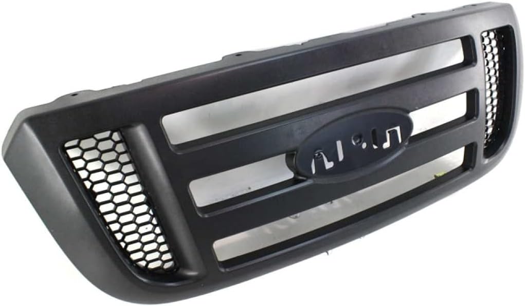 For Ford Ranger Grille Assembly 2006 07 08 09 10 2011 | Textured Dark Gray Shell and Insert | w/Black Inner Grille | XL/XLT Model | 6L5Z8200BAC