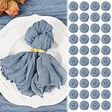 100 Pack Dusty Blue Cheesecloth Napkins 20'x20' Boho Washable Cloth Napkins Set of 100 Wrinkled Cheese Cloth Napkins Gauze Dinner Table Napkin for Wedding Party Baby Shower Birthday Decor