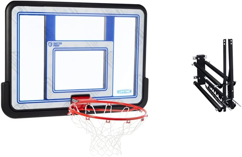 Lifetime 44 Inch Shatterproof Backboard and Rim Combo Kit + Lifetime 1044 Quick Adjust Conversion Kit