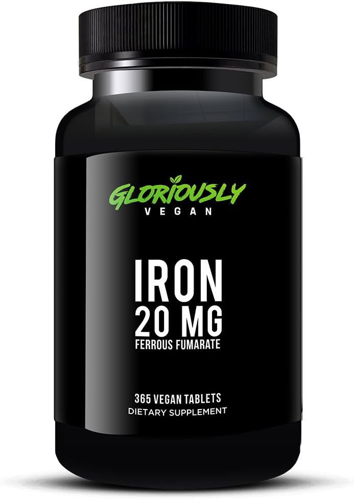 Mega Value Full Years Supply Gloriously Vegan Iron Supplement - 20mg Iron Per Serving to Support Healthy Iron Levels & Energy