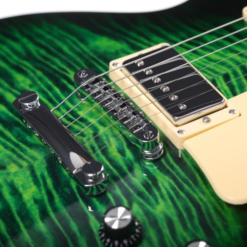 Grote Electric Guitar Solid Body LPYS-006 Maple Neck Ideal for All Levels with Gigbag (Emerald Green) by Grote - Used condition - Image 7