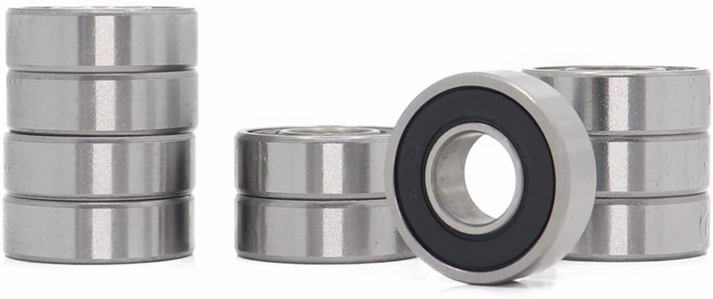 HYUJNAFZR 10PCS R6RS Bearing 9.525 * 22.225 * 7.144mm ABEC-1 Inch Miniature R6 2RS Ball Bearings