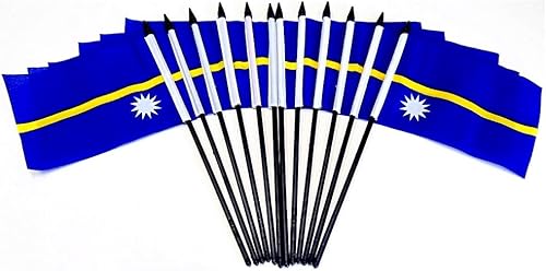 Miniatura 76 de Paquete de 12 banderas de escritorio de oficina en miniatura de poliéster internacional de 4 x 6 pulgadas, 1 docena de banderas pequeñas de 4 x 6