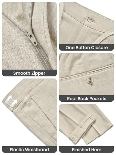 MAGE MALE Men's 2 Piece Linen Suits Set Casual Lightweight Blazer Jacket and Pants for Wedding Business Prom3