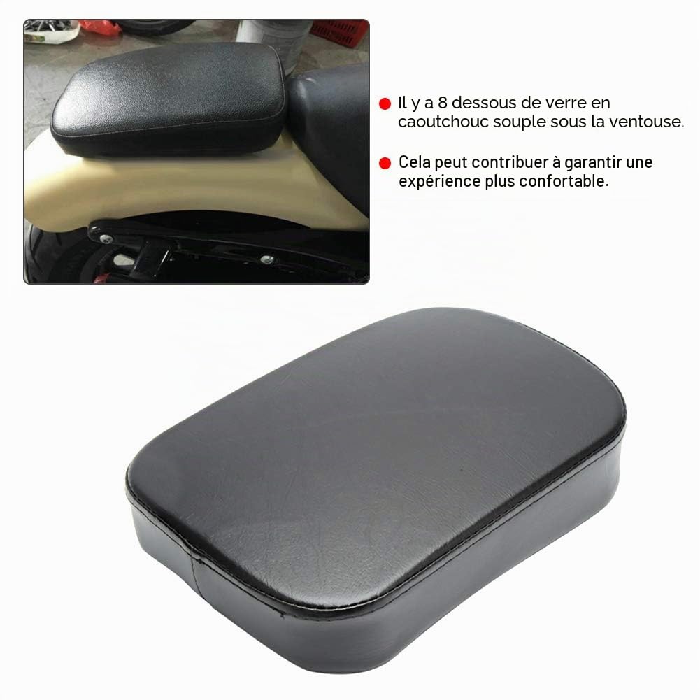 Universal Pillion Pad Siège Arrière Coussin Passager Selle Moto Accessoire avec 8 Ventouse