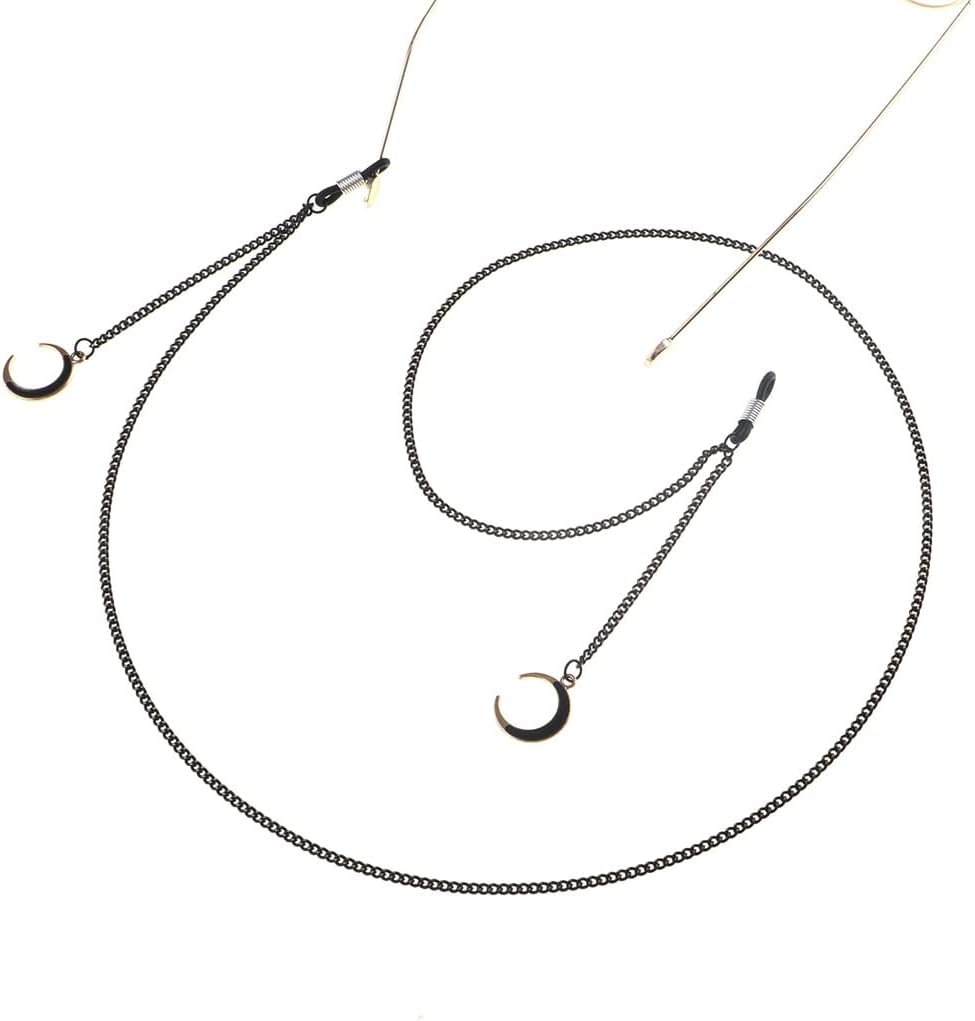 Eyeglasses Rope Lanyard Fashion Black Moon Pendant Chain Sunglasses with Eyeglasses Chain