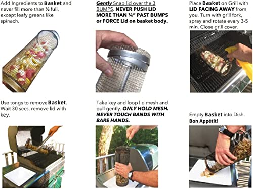 Rolling Grill Basket Set,BBQ Tools Stainless Stee,Portable Outdoor Barbecue Rack,Barbecue Grilling Baskets for Grill Vegetables, Fish, Meat Camping Essentials(Size:Little,Color:2 Pcs) (1 Pcs Big) - Image 5