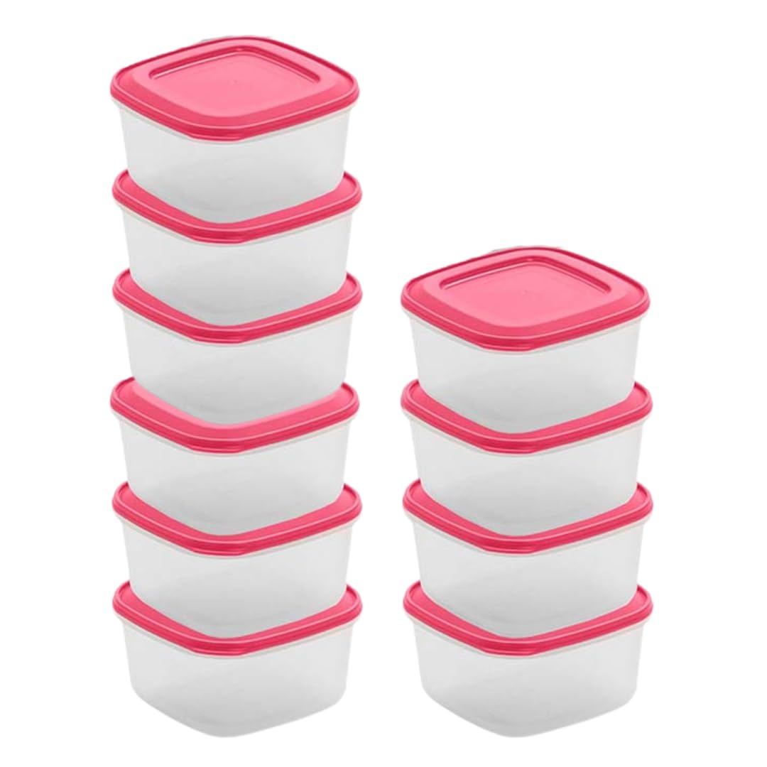 Checkmart [10 Packs Snap-On Airtight containers with Lids 600ml Food Storage Containers, Meal Prep containers with lids- Leak Proof Microwave Freezer Dishwasher Safe Reusable
