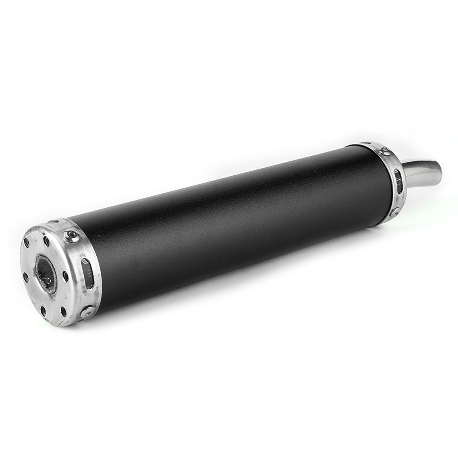 Tubo del silenziatore di scarico per moto da 20 mm / 0,8 pollici, silenziatore di scarico in???acciaio inossidabile Parti di modifica del silenziatore per moto a 2 tempi (nero) Accessorio di ricambio