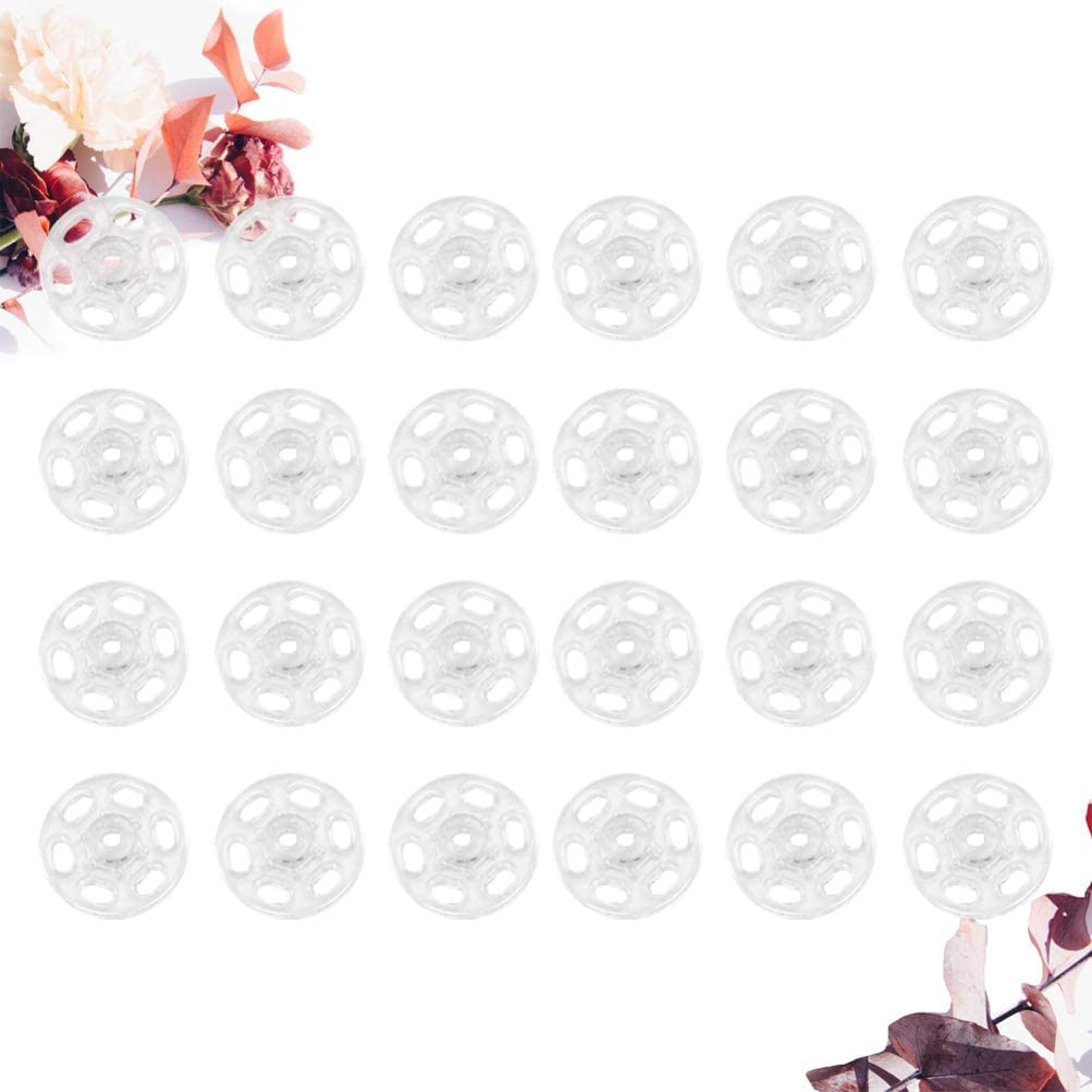Broches de botón a presión SujetadorSuministros de costura, broches for coser, 1000 piezas de sujetadores a presión de plástico Botones de presión invisibles Botones for costura artesanal Blanco 15 mm