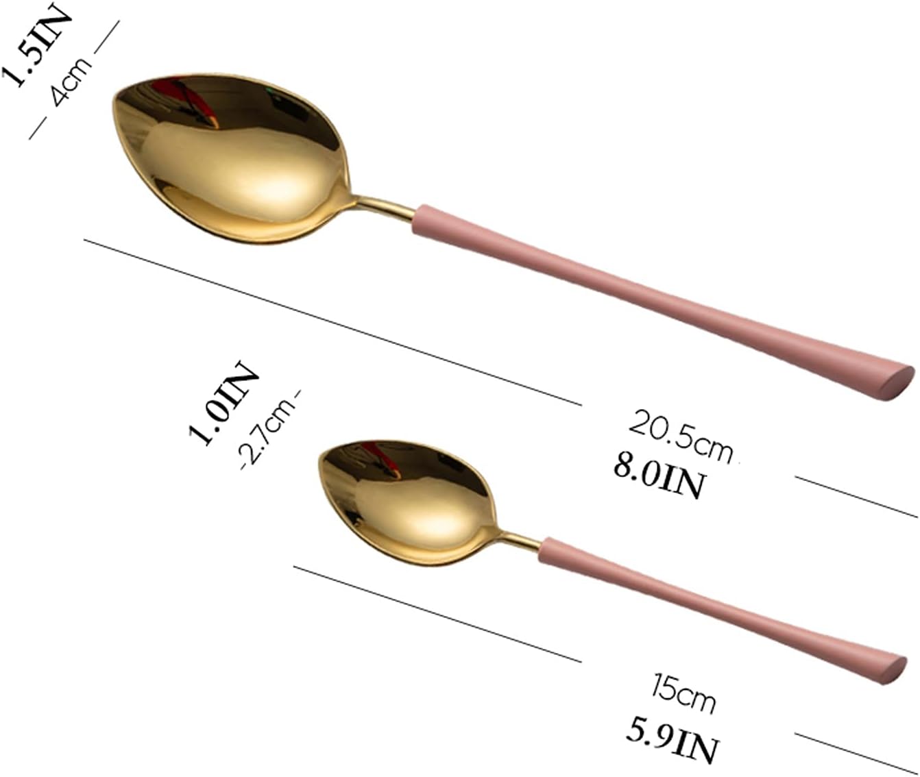 Spoon Table Spoons Color Stainless Steel Spoons Western Food Spoon Dessert Long Handle Coffee Spoon - for Sugar Dessert Cake Ice Cream Cappuccino for Home, Kitchen Or Restaurant (C)