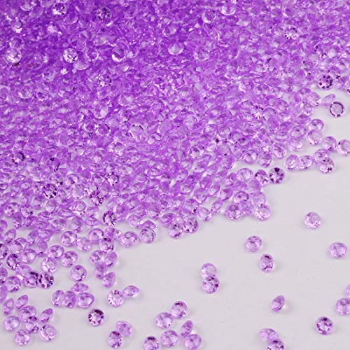 Manshui 10000 Piezas 4mm Morado Claro de Cristal acrílico Diamantes Mesa de Confeti, Floreros Rellenos de Perlas Decoración (Morado Claro, 4mm)