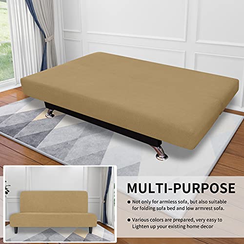 Image of Easy-Going Stretch Large Futon Slipcover Armless Futon Cover Golden