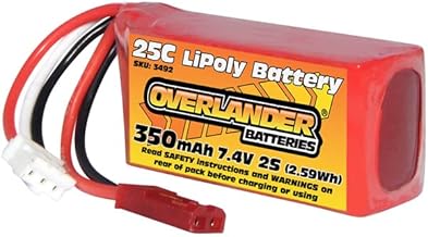 Overlander 350mAh 7.4v 2S 25C LiPo Battery for Many E-flite UMX Models - OL-3492