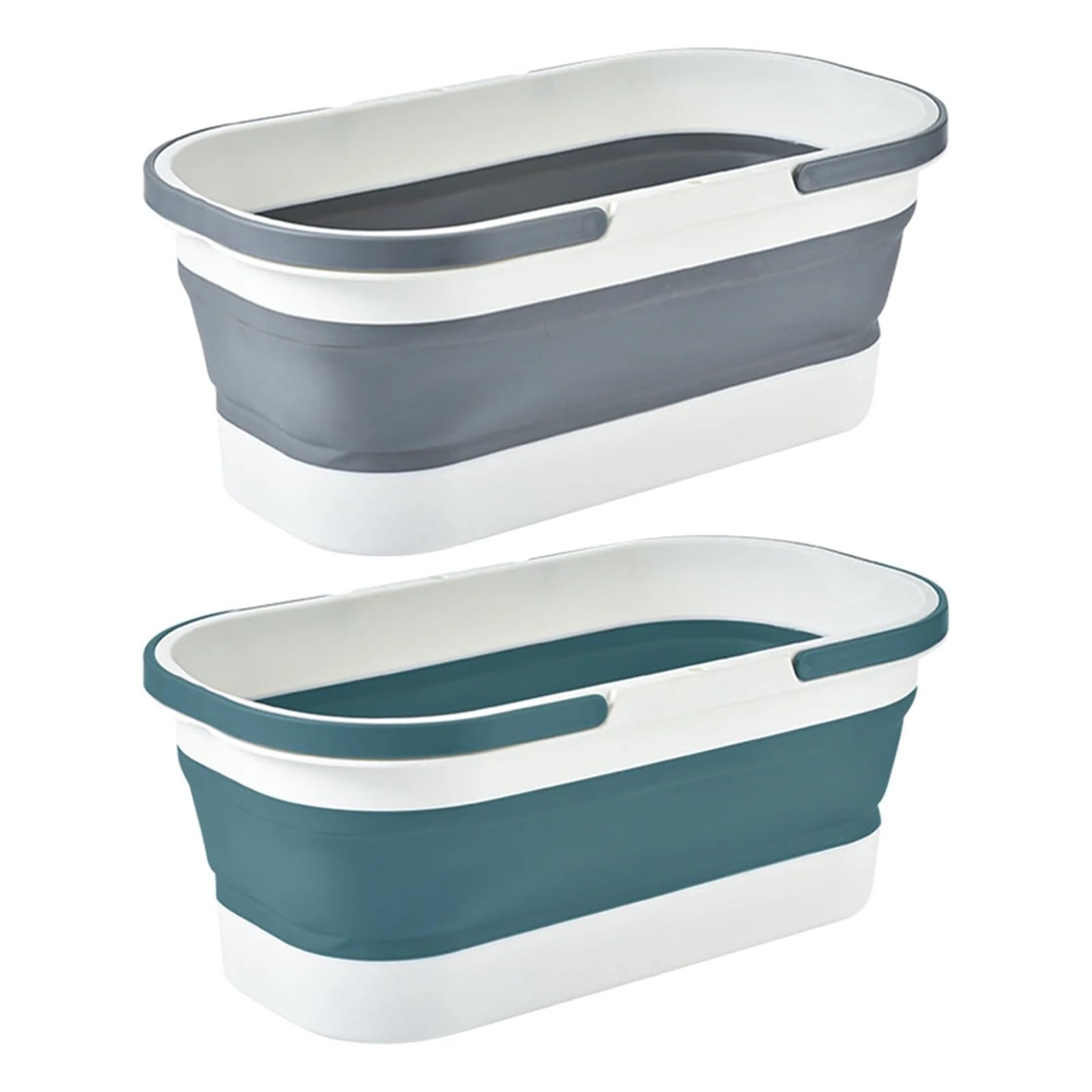 Seau Pliant de Grande capacité avec Roue, 1 pièce, Seau Pliable poignée permettant Gagner l'espace for Le Camping Voyage Pique-Nique pour Les Voyages La Randonnée(Grey)