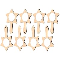 Vista 1 de Kisangel Espejo de mano hecho a mano sin pintar de 5.59 x 3.74 pulgadas, ligero, para niños, para maquillaje y decoración creativa, juego de 8