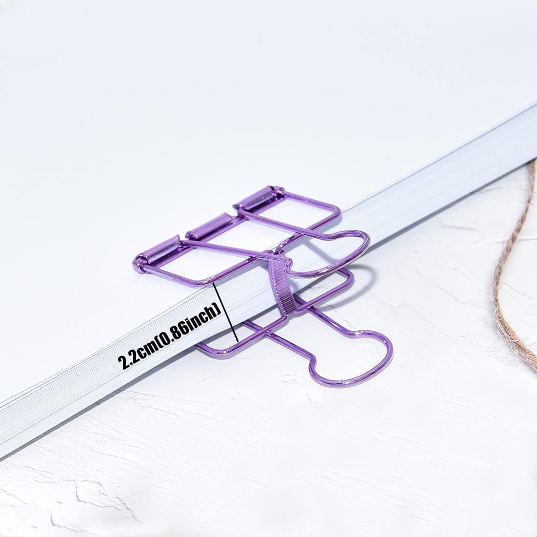 Extra Large Binder Clips 2 Inch, Big Paper Clamps Purple for Office School Supplies (15Pcs) image 5
