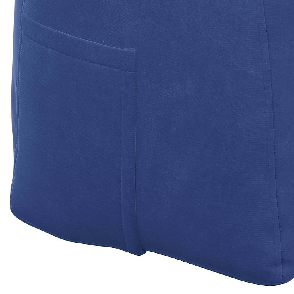 Rückenkissen Polizeiblau 120x24x50 cm Samt - Ergonomisches Keilkissen mit Seitentasche und Knopf-Fixierung - Weiches Lesekissen & Sofakissen für Bett, Couch und Büro im Innenbereich