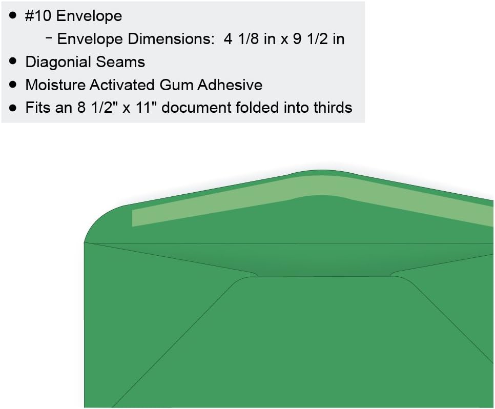 #10 Regular Envelope - Astrobright - 24# Gamma Green (4 1/8 x 9 1/2) - Business Color Series (Box of 250)