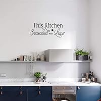 Vista 3 de Calcomanías de pared This Kitchen is Seasoned with Love Quotes Wall Stickers Kitchen Art Decor Vinyl Home Decor