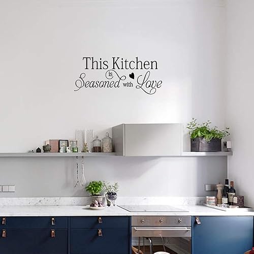 Miniatura 3 de Calcomanías de pared This Kitchen is Seasoned with Love Quotes Wall Stickers Kitchen Art Decor Vinyl Home Decor