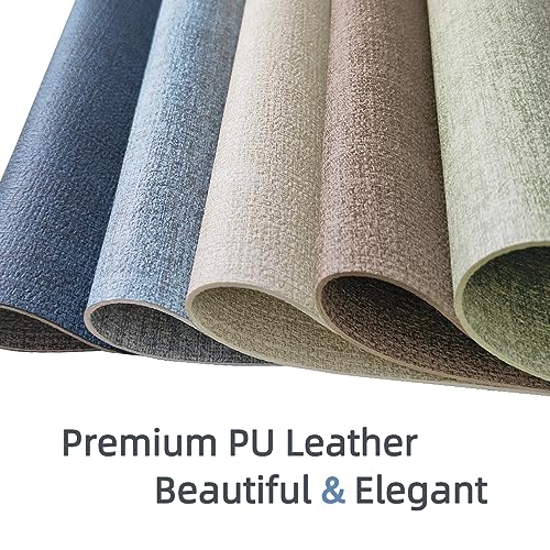 Oval Table Mats Set of 6, Faux Leather Placemats, Heat Resistant & Waterproof(Green) - Image 4