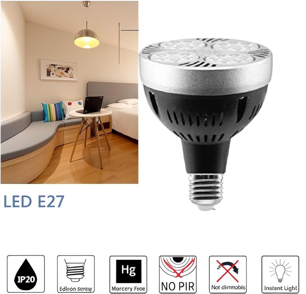Lamp Bulb Par30 LED 35W E27 Spot 4000K Neutral Light, 1 Unidad (Paquete de 1) - Image 4
