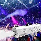 QFGain Automatische Party-Nebelmaschine, Tragbare Disco-BüHnennebelmaschine, RGB-Led + Digitales Bedienfeld, 1500 W Nebelleistung, SprüHweite 6–8 M, Tankinhalt 0,3 L, Laufzeit 30 Minuten,Silver