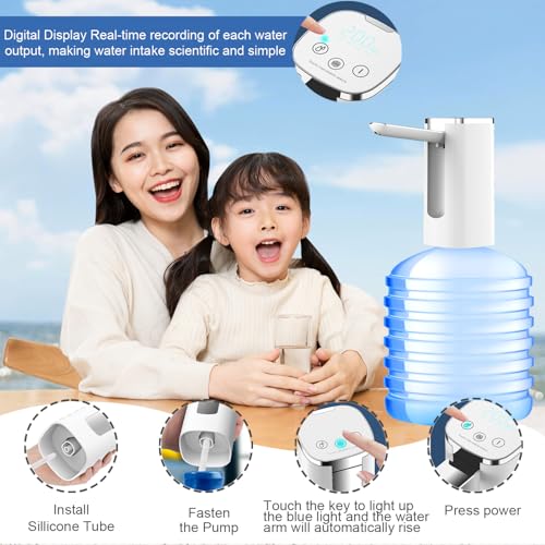 Pompe à bouteille d'eau design en matériau de qualité alimentaire écran LED