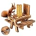 Squirrel Feeder for Outside Funny, Carbonized Wood Squirrel Picnic Table Feeder with Corn Cob Holder & Peanut Tray, Durable Picnic Table for Squirrel and Chipmunk, New Premium Gift