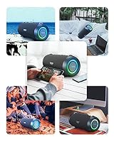 MIFA A90 Bluetooth Lautsprecher 60W kabellos IPX7 wasserdicht RGB-LED-Licht 30 Stunden Akku, USB/Micro SD-Karte/AUX-in Wiedergabe True Wireless Stereo mit Schutzhülle/tragbarem Trageriemen – Ansicht 6