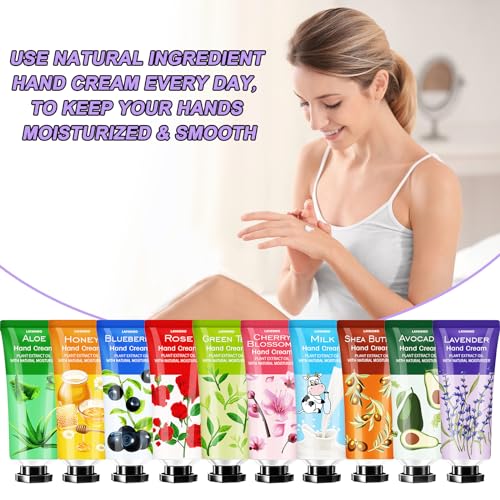 38 Pack Hand Cream Gifts Set, Mothers Day Gifts for Wife,Teacher Appreciation Gifts For Women, Natural Plant Fragrance Hand Lotion Travel Size Mini Hand Cream for Dry Cracked Hands with Shea Butter - Image 6