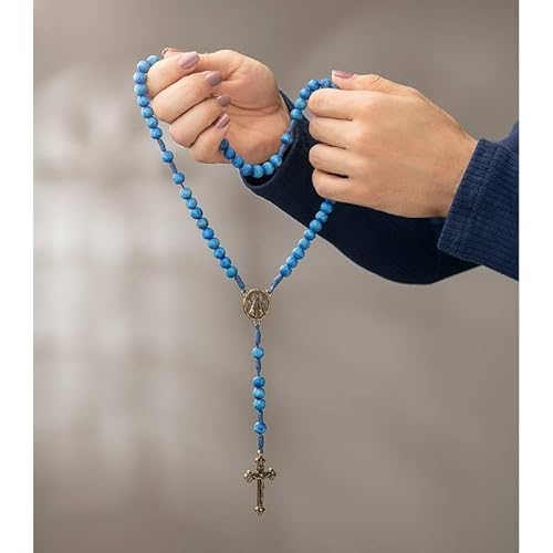 Terço Nossa Senhora Aparecida Azul Madeira 8 mm