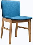 Elegantes sillas de comedor de madera maciza con patas azules, perfectas para cocina, restaurante, balcón y floristería, ideal para uso doméstico y jardín