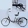Vélo à 3 roues pour adultes, 61 cm, 3 roues, vélo cargo à 6 vitesses avec panier de courses, vélo Cruiser avec dossier pour adultes et personnes âgées #3