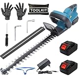 Tagliasiepi Elettrico con Lama da 52 cm e Due Batterie da 48V Senza Fili Lame Doppie Lunghe Motore Potente per Siepi e Arbusti con Accessori
