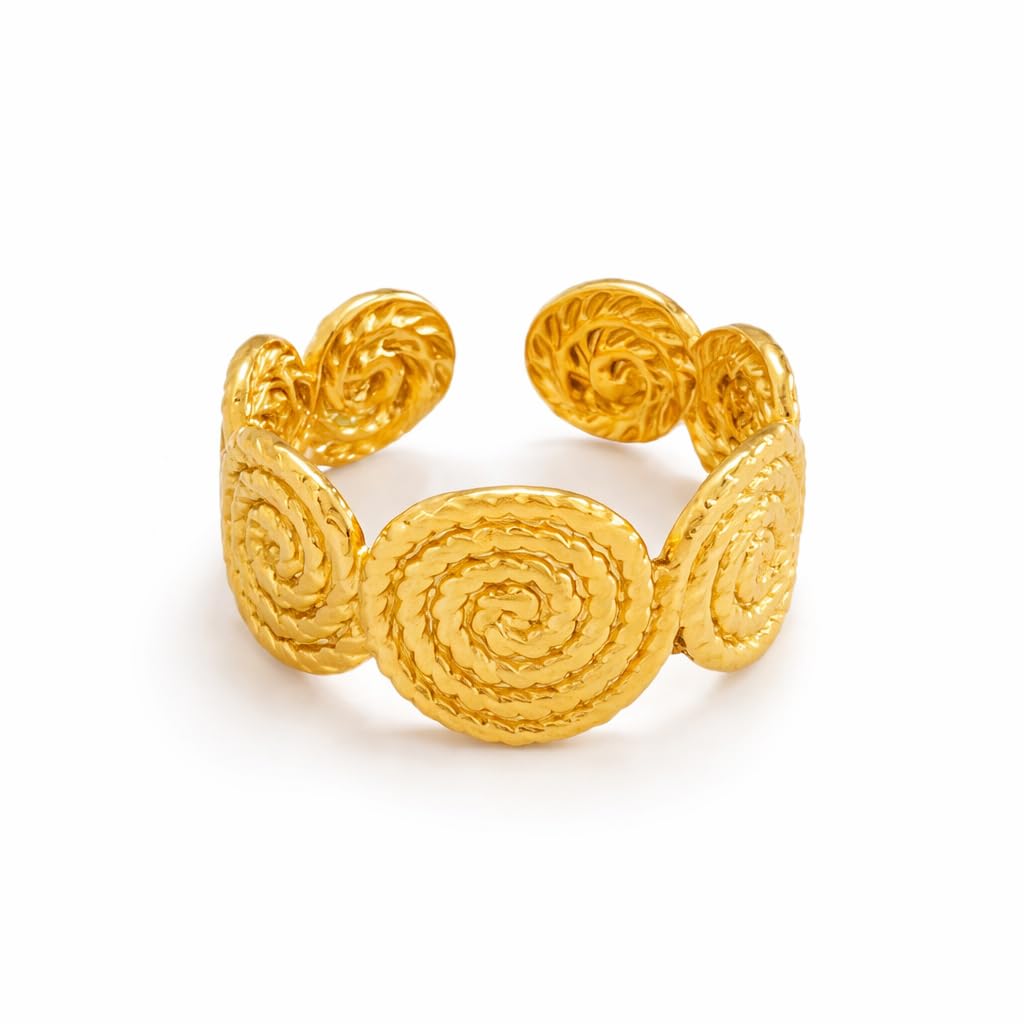 Sprial Loop Ring 18K Gold Plated Ring | Anti-Tarnish, Waterproof, Hypoallergenic | Sweatproof Jewelry for Women & Girls | With Certificate of Authenticity | Premium Gift Choice-image-24