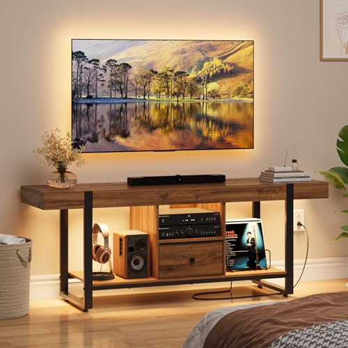 TV Stands Entertainment Center for Living Room - TV Console for 75 Inch TV by EVAWOO - Used condition - Image 8