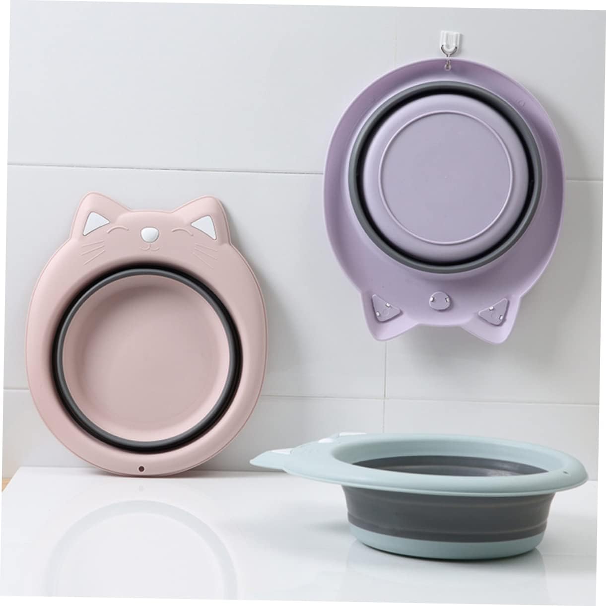 Totority 折りたたみ式シンク洗面台 洗面台 ポータブルキャンプパン 洗面台 洗面台 子供用洗面台 小さな洗面ボウル 木製ステ