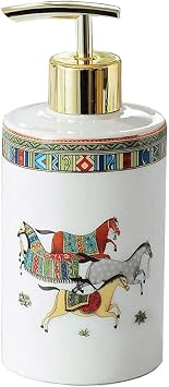 Fashion soap Dispenser Ceramic Soap Dispenser Modern Design Pump Soap Bottle with Horse Pattern Pump Dispenser for Kitchen