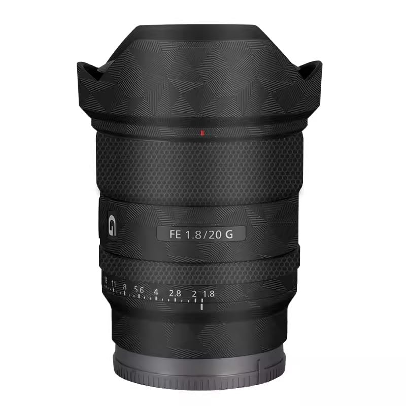 Autocollant vinyle Sony FE 20 mm F1.8 G protection objectif triangle noir